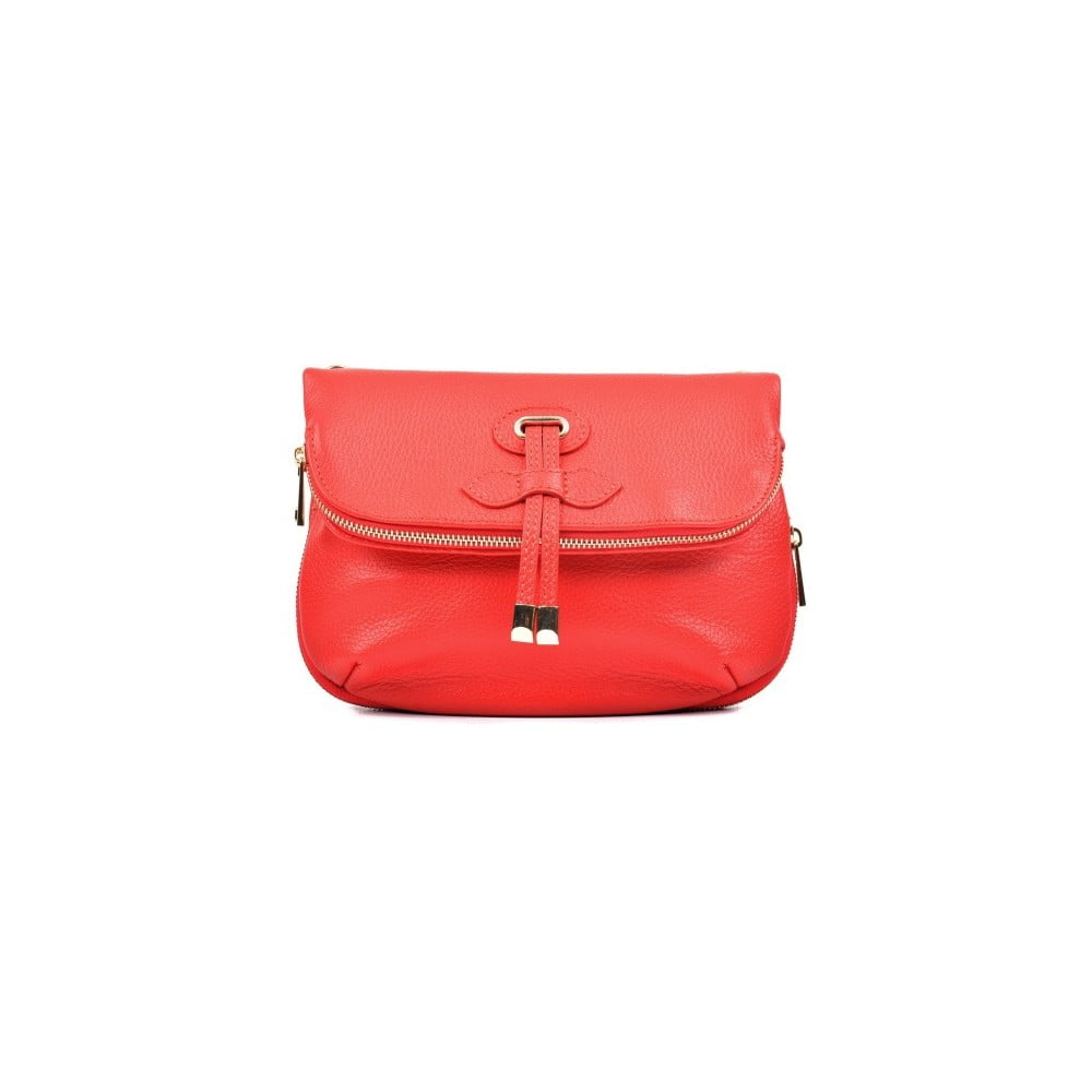 Červená kožená kabelka Carla Ferreri Prisco