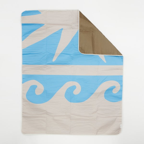 Modro-sivá plážová podložka Sunnylife Wash Me, 175 x 140 cm