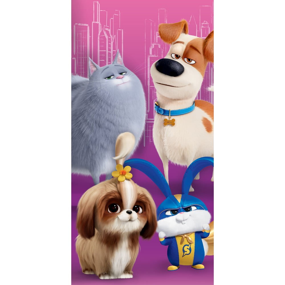 Obrázok Ružový detský bavlnený uterák Halantex The Secret Life of Pets 2, 70 x 140 cm