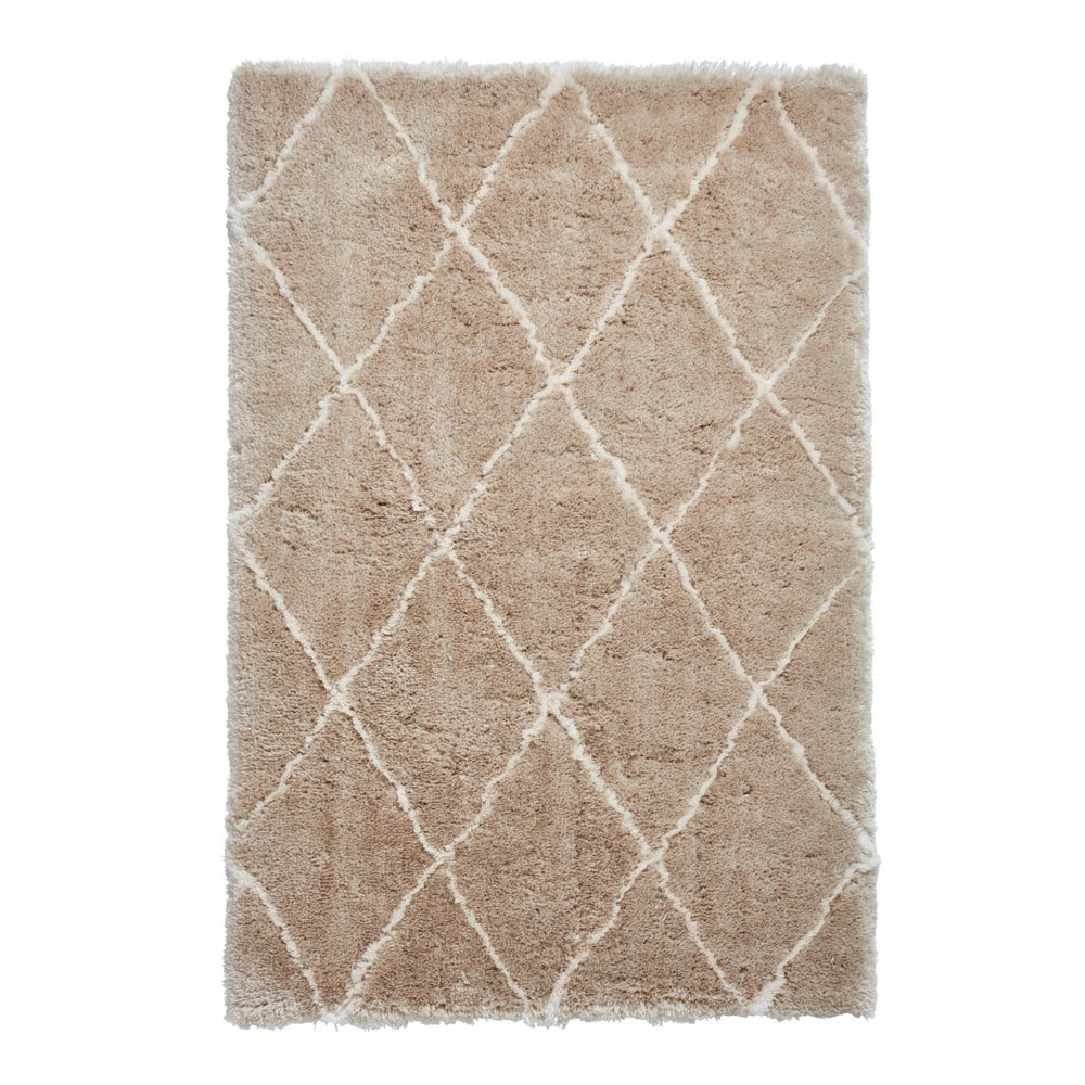 E-shop Béžovo-krémový ručne tuftovaný koberec Think Rugs Morocco Beige & Cream, 120 × 170 cm