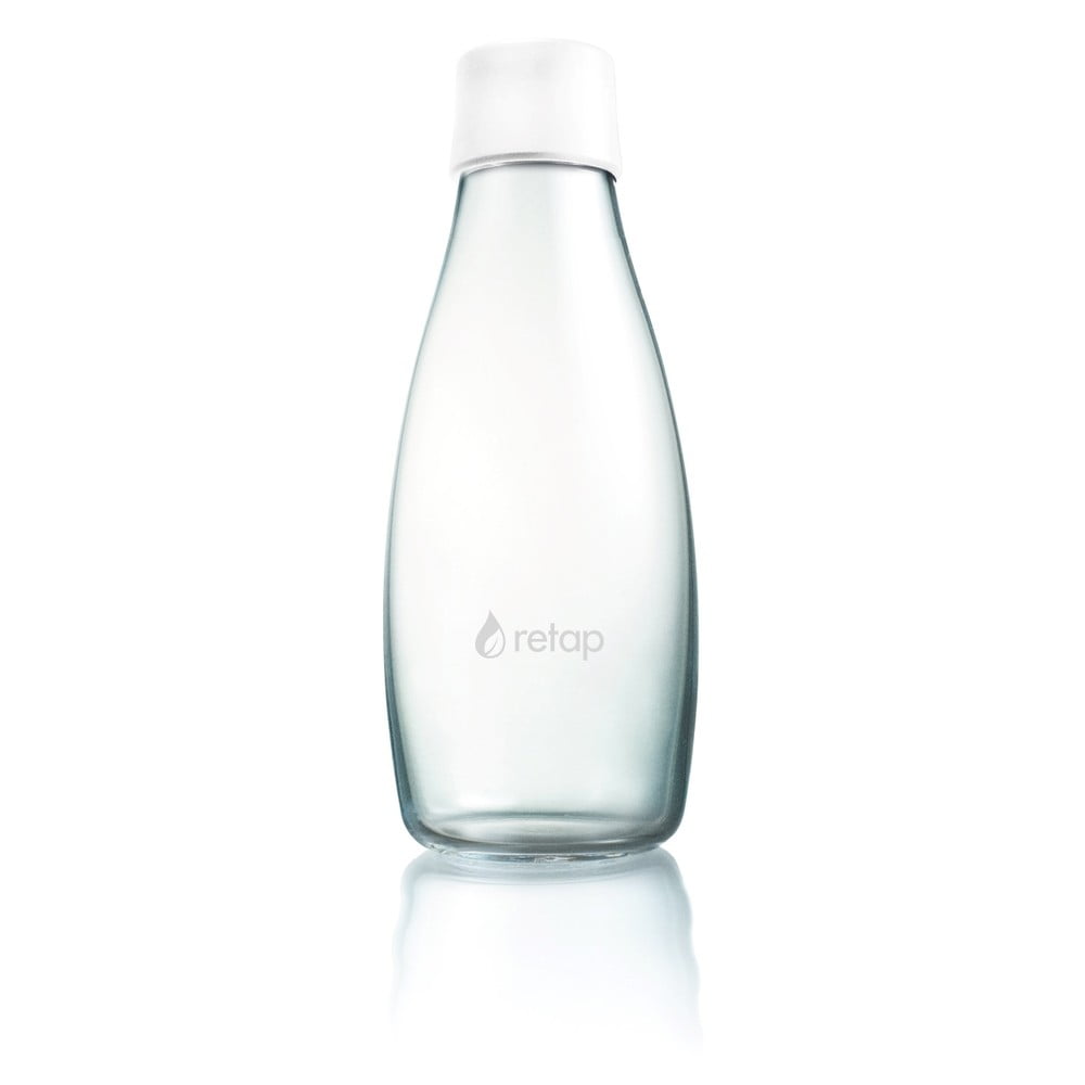 E-shop Biela sklenená fľaša ReTap s doživotnou zárukou, 500 ml