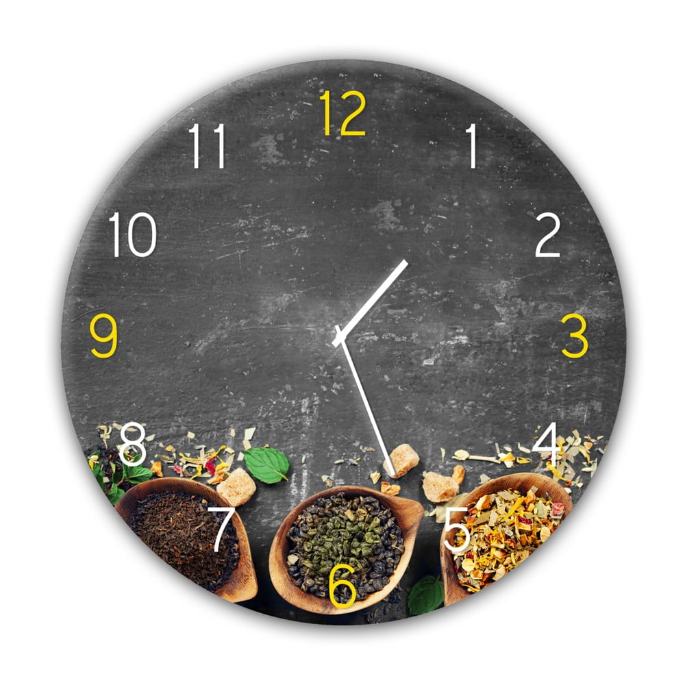 E-shop Nástenné hodiny Styler Glassclock Tea, ⌀ 30 cm