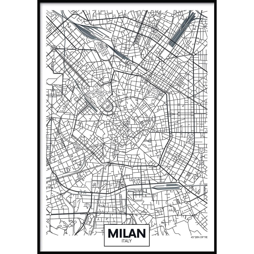 Obrázok Nástenný obraz MAP/MILAN, 70 x 100 cm