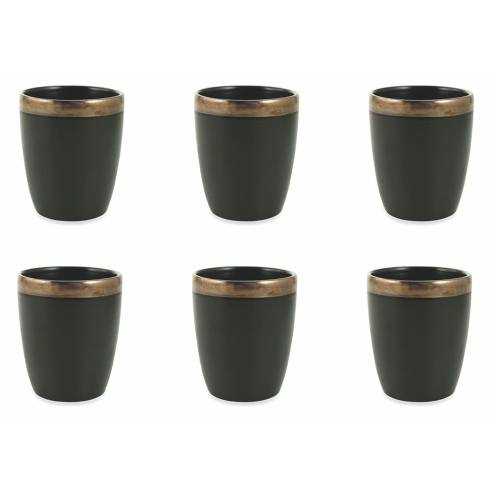 E-shop 6-dielna súprava čiernych pohárov z kameniny Villa d'Este Naima