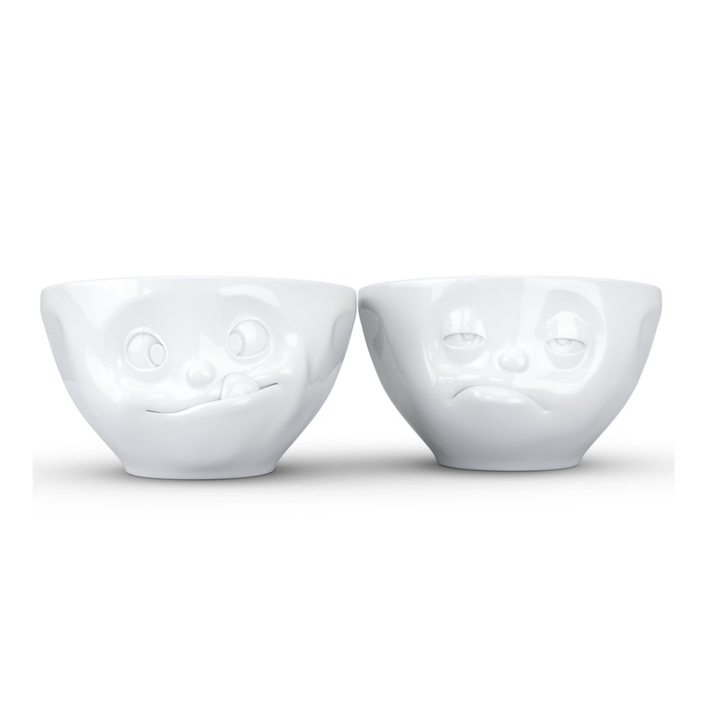 Obrázok Sada 2 bielych maškrtných misiek z porcelánu 58products