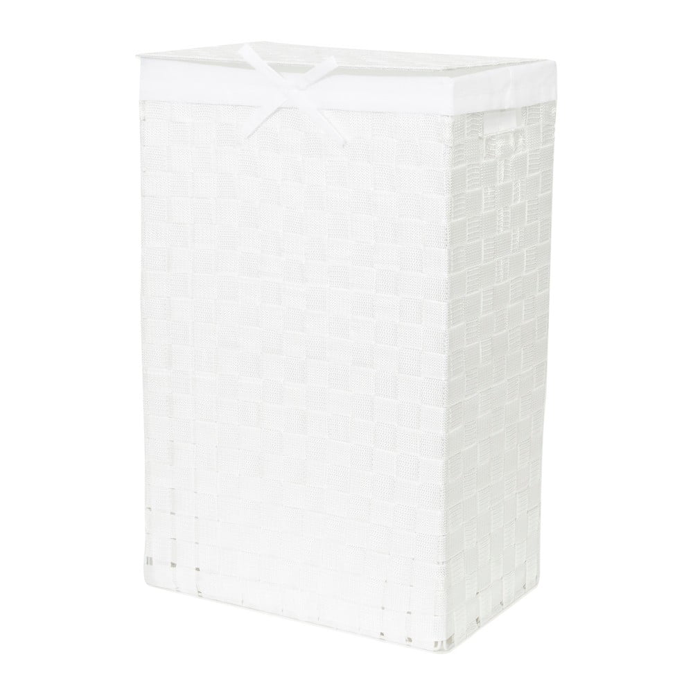 Obrázok Biely kôš na bielizeň s vekom Compactor Laundry Basket Linen, výška 60 cm