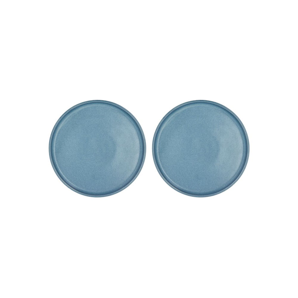E-shop Súprava 2 modrých porcelánových dezertných tanierov Villa Collection Fjord, ø 20,8 cm