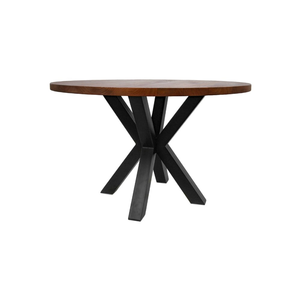 E-shop Guľatý jedálenský stôl s doskou z mangového dreva HMS collection, ⌀ 120 cm