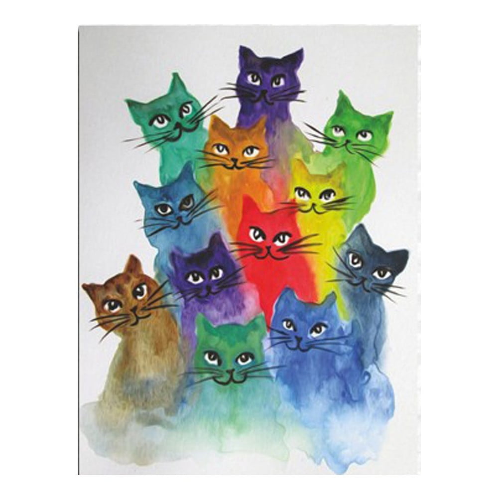 Obraz na plátne Happy Cats, 30 × 40 cm