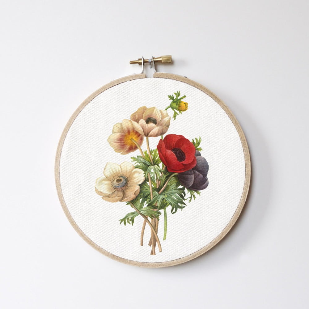 Obrázok Nástenná dekorácia Surdic Stitch Hoop Flowers, ⌀ 27 cm