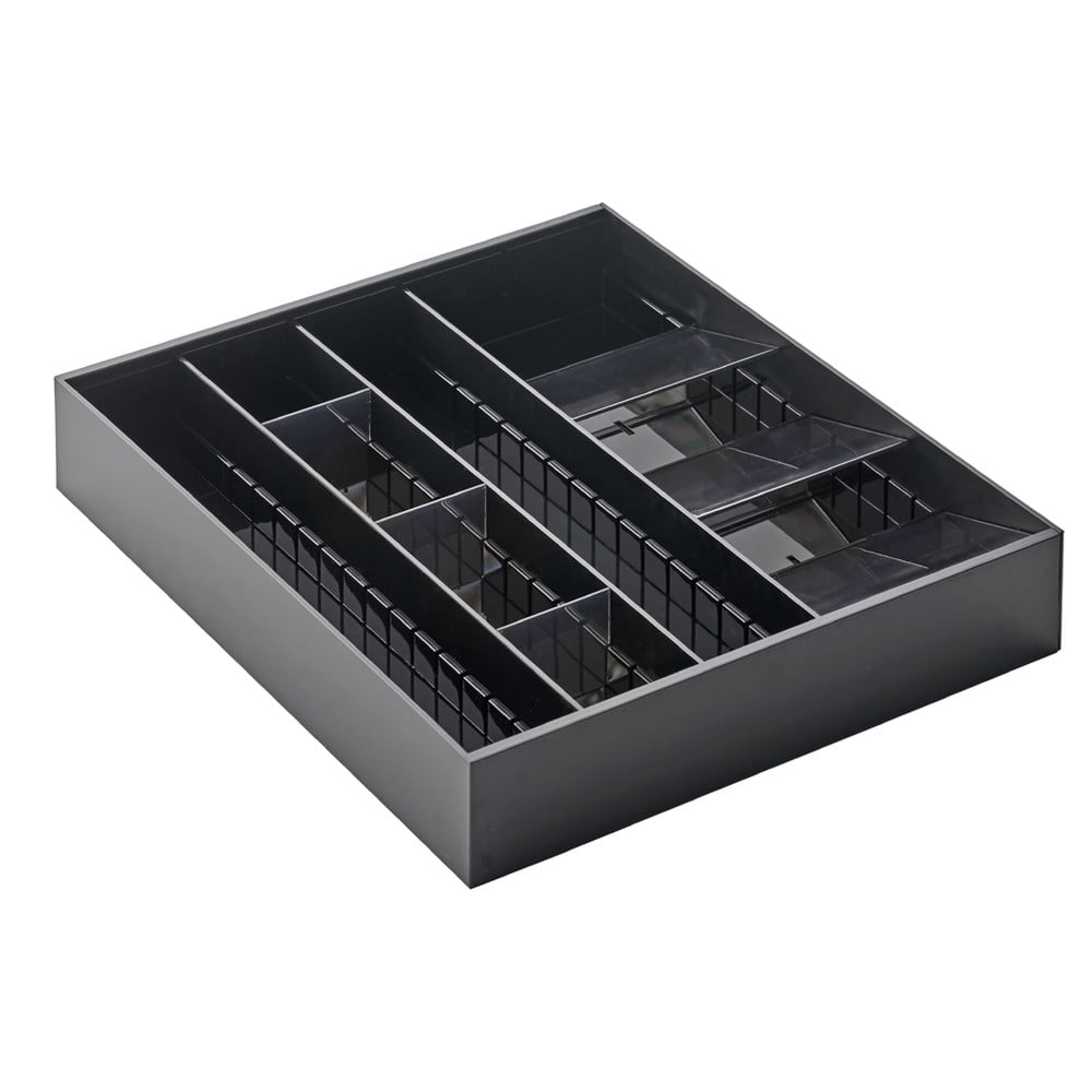 E-shop Čierny plastový príborník do zásuvky 47.5 x 35 cm - YAMAZAKI