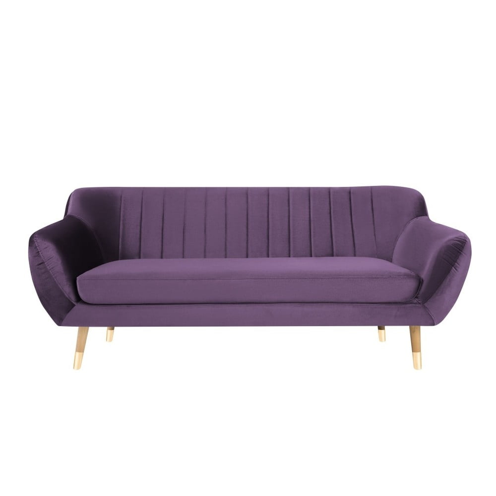 E-shop Fialová zamatová pohovka Mazzini Sofas Benito, 188 cm