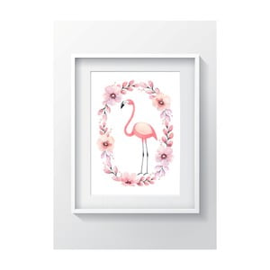 Nástenný obraz OYO Kids Flower Ring Flamingo, 24 x 29 cm