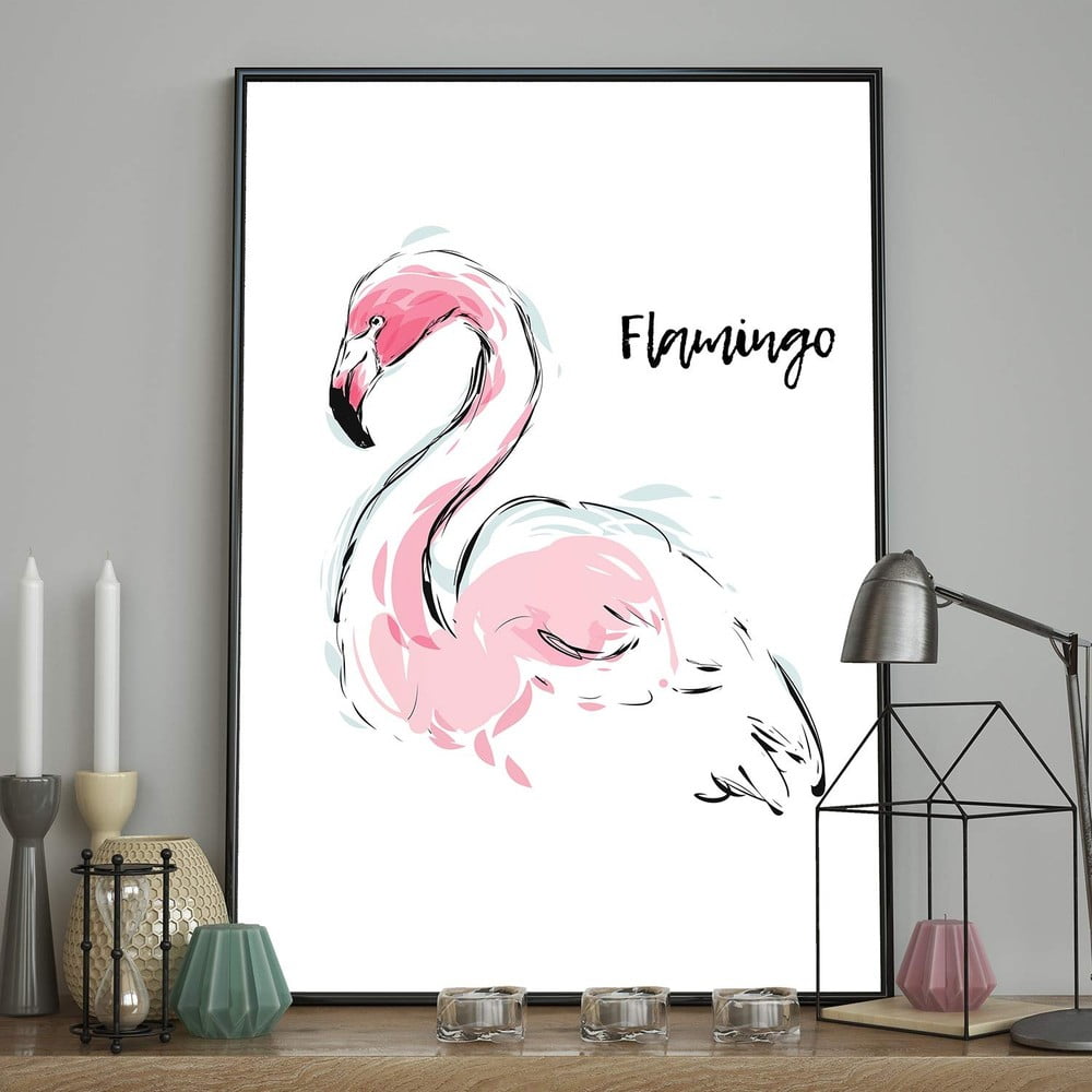 Obrázok Plagát DecoKing Flamingo Aquarelle, 100 x 70 cm