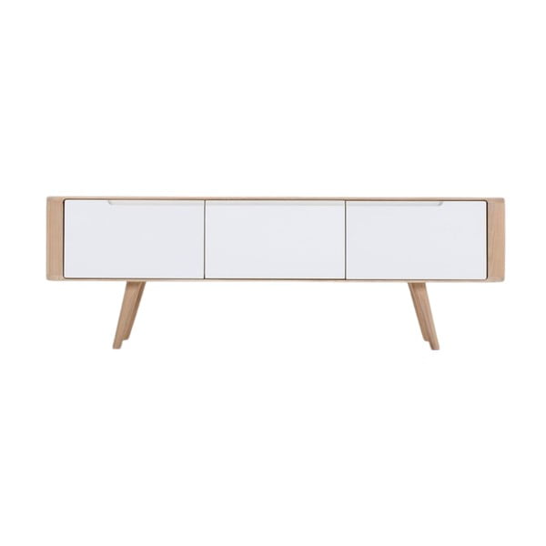 Televízny stolík z dubového dreva Ena, 135 × 55 × 45 cm