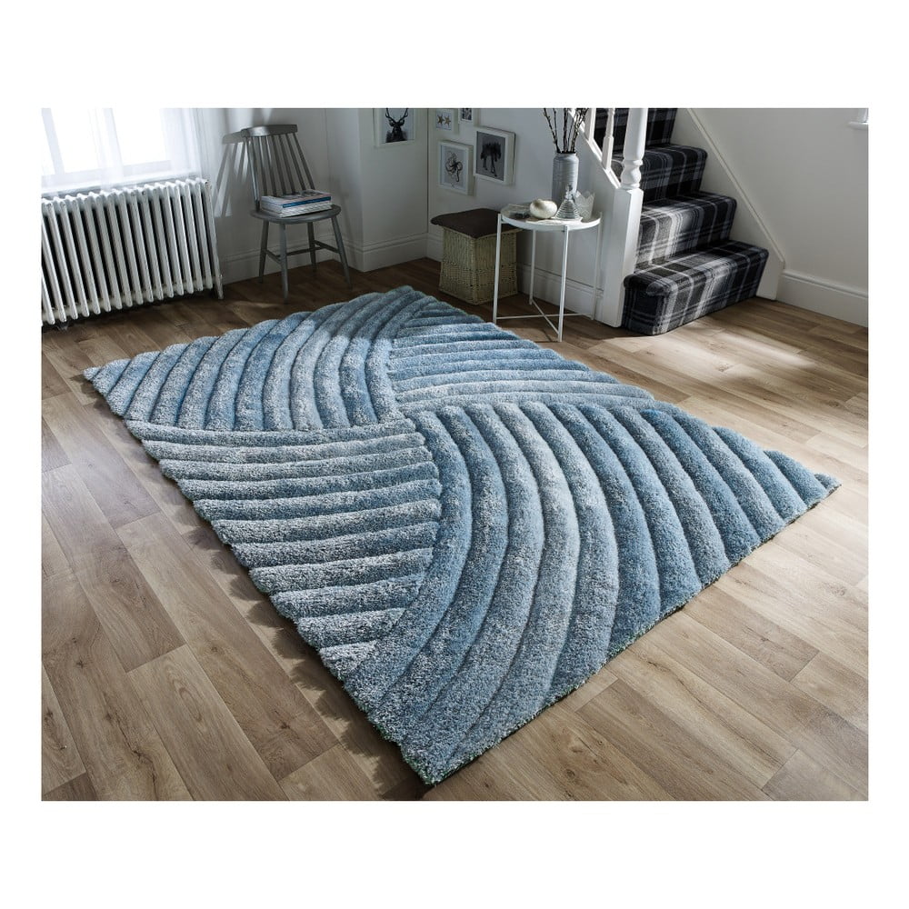 Obrázok Modrozelený koberec Flair Rugs Furrow Duck Egg, 160 × 230 cm