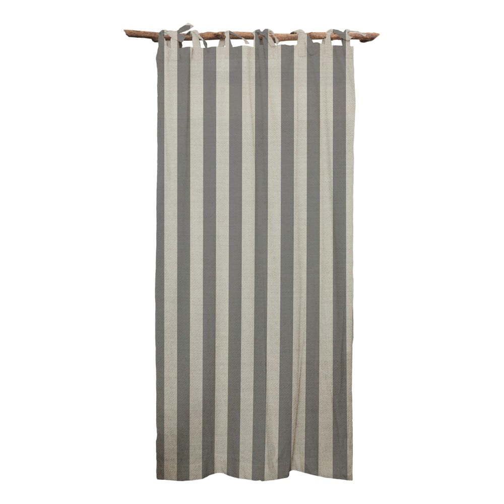 Obrázok Sivý záves Linen Couture Cuture Cortina Hogar Grey Stripes