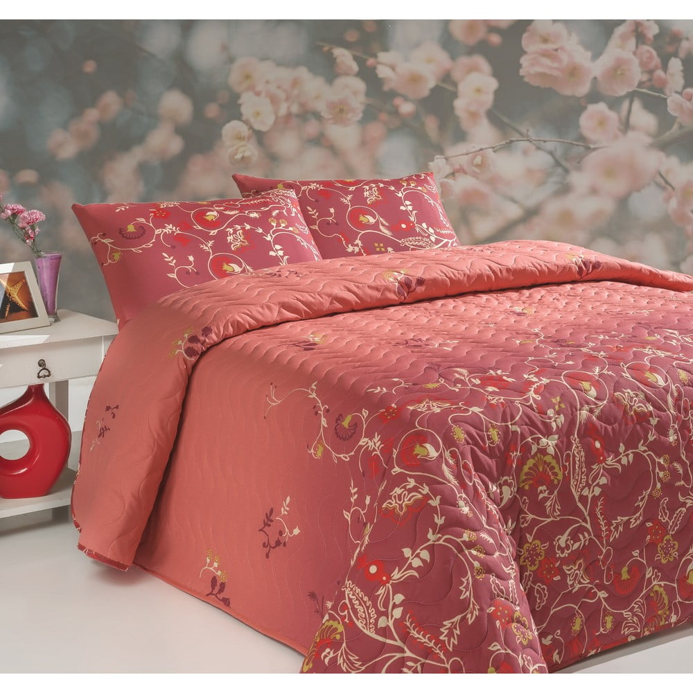 Prikrývka cez posteľ na dvojlôžko s obliečkami na vankúše Sultana, 200 × 220 cm