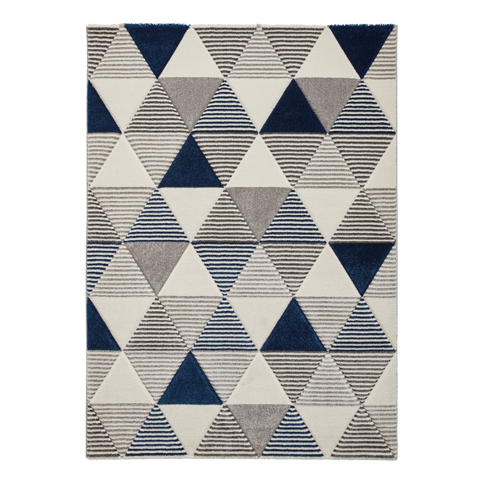 E-shop Modro-sivý koberec Think Rugs Brooklyn Geo, 120 x 170 cm