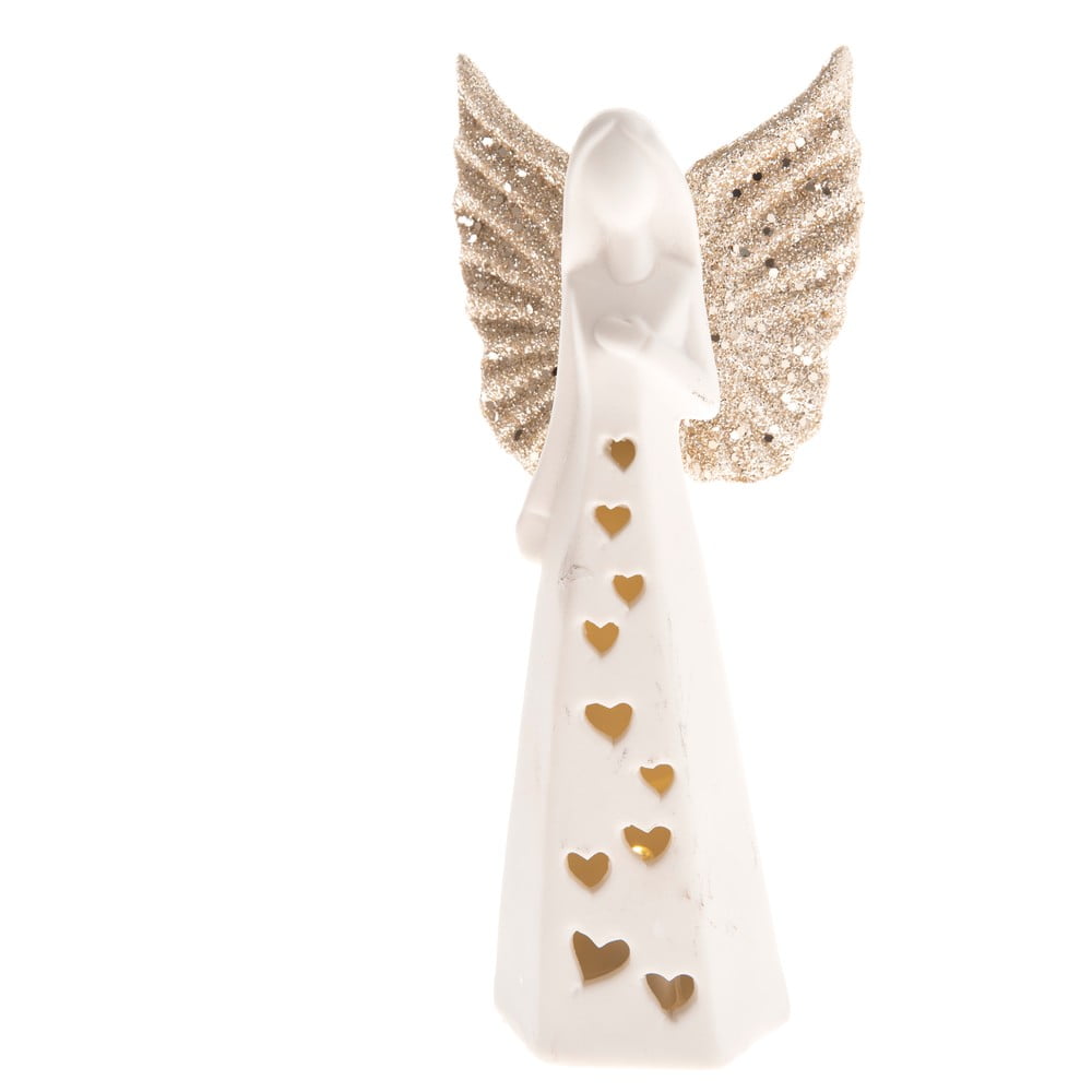 E-shop Biely porcelánový anjel Dakls, výška 15,4 cm