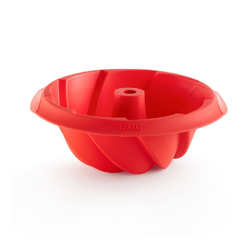 E-shop Červená silikónová forma na bábovku Lékué, ⌀ 20 cm