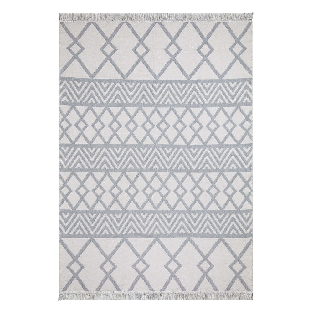 E-shop Bielo-sivý bavlnený koberec Oyo home Duo, 120 x 180 cm