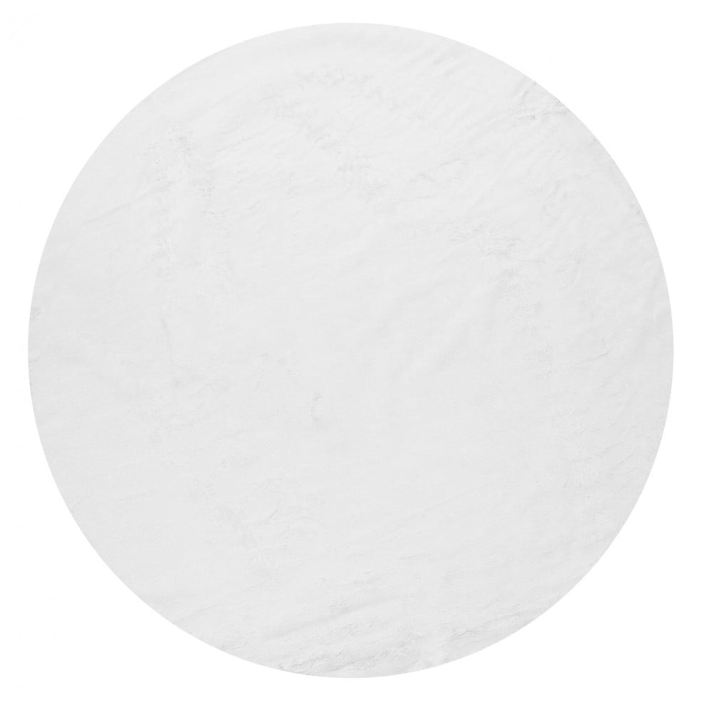 Biely prateľný okrúhly koberec ø 80 cm Pelush White – Mila Home