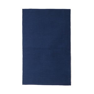 Modrý bavlnený ručne tkaný koberec Pipsa Navy, 60 × 90 cm
