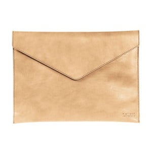 Béžový kožený obal na notebook 13" v tvare obálky O My Bag