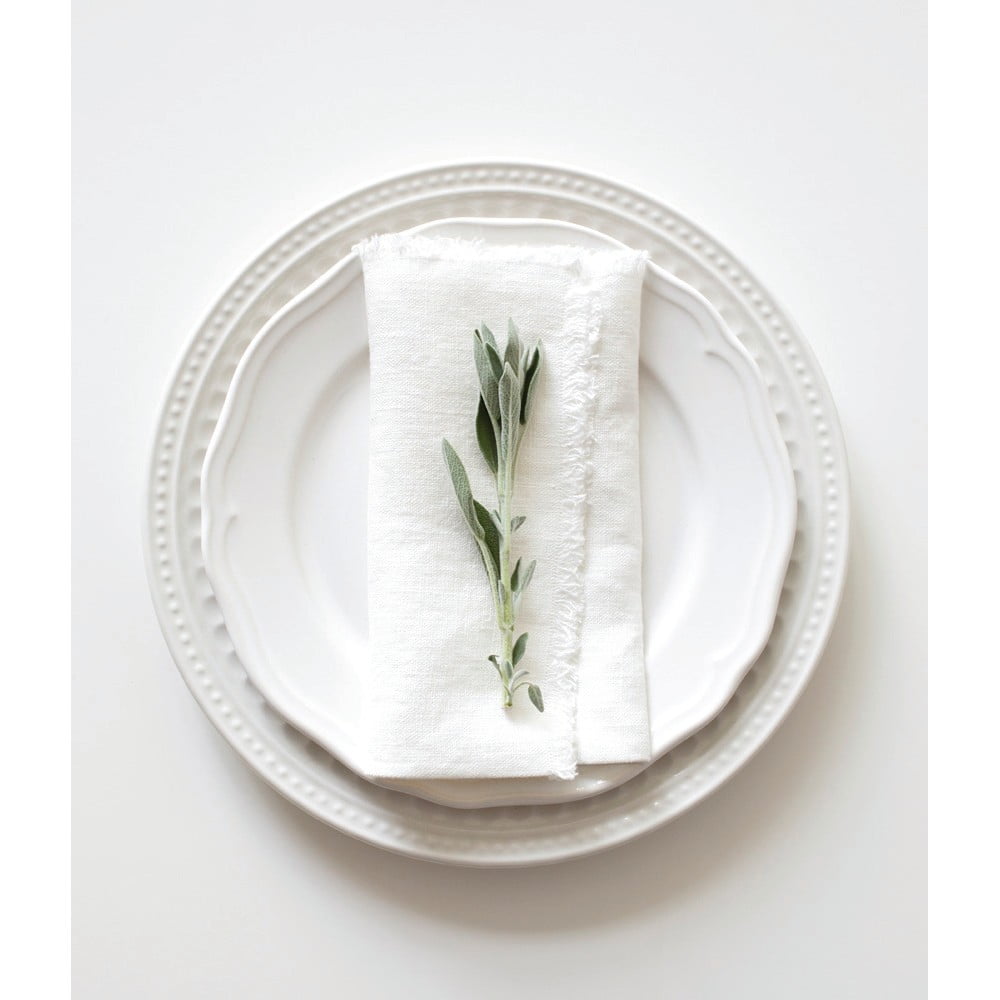 E-shop Súprava 2 bielych ľanových obrúskov Linen Tales Classic, 40 x 40 cm