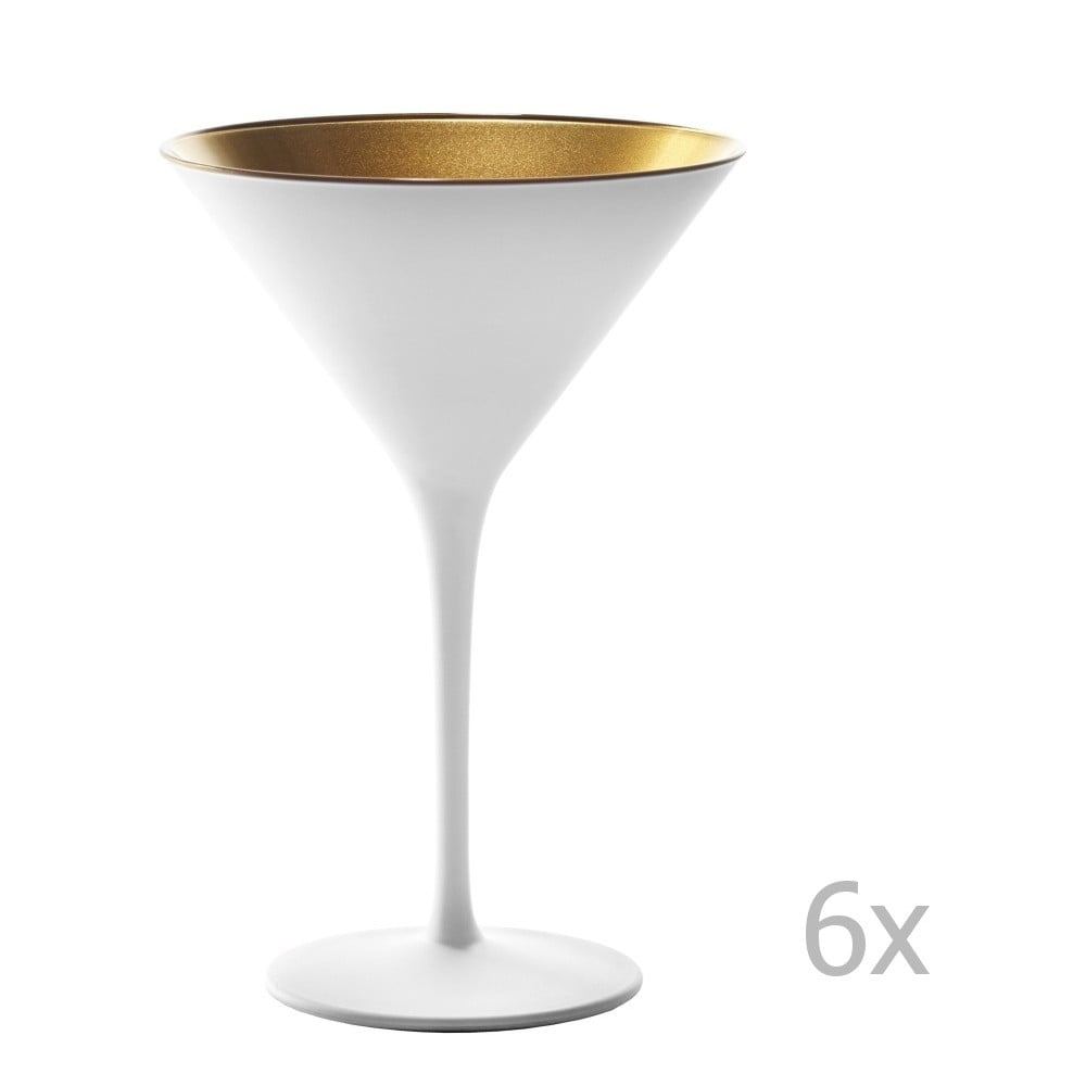 Sada 6 bielo-zlatých pohárov na koktaily Stölzle Lausitz Olympic Cocktail, 240 ml