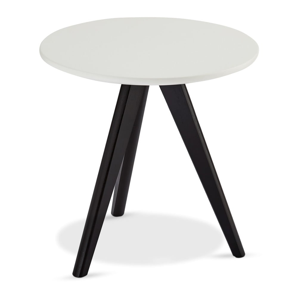 E-shop Čierno-biely konferenčný stolík s nohami z dubového dreva Furnhouse Life, Ø 40 cm