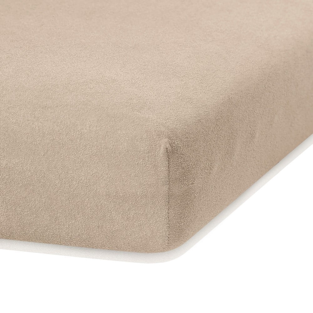 Obrázok Tmavobéžové elastické plachty na dvojlôžko AmeliaHome Ruby Dark Beige, 200-220 x 200 cm