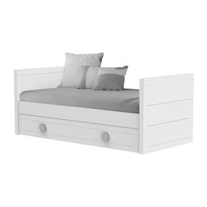 Biela jednolôžková posteľ s výsuvnou zásuvkou Trébol Mobiliario Sport, 90 × 190 cm