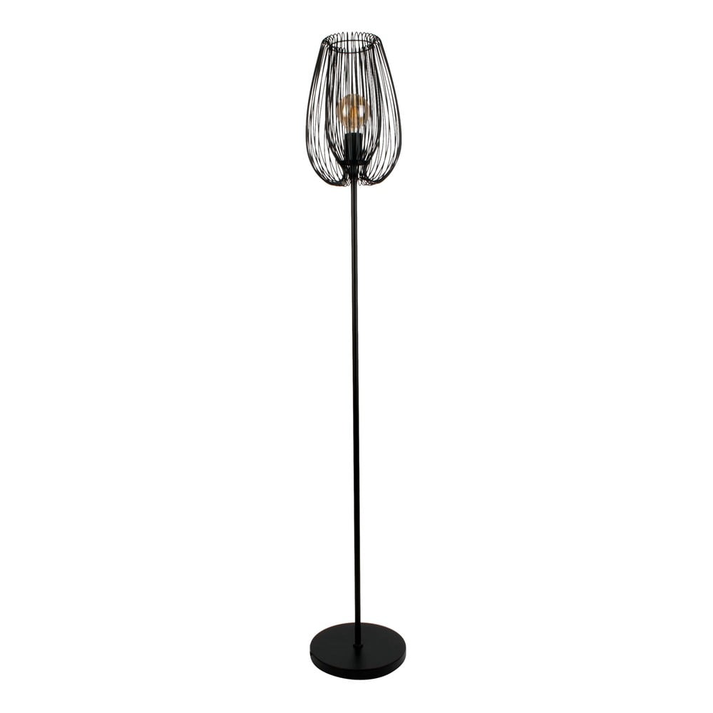 E-shop Čierna stojacia lampa Leitmotiv Lucid, výška 150 cm