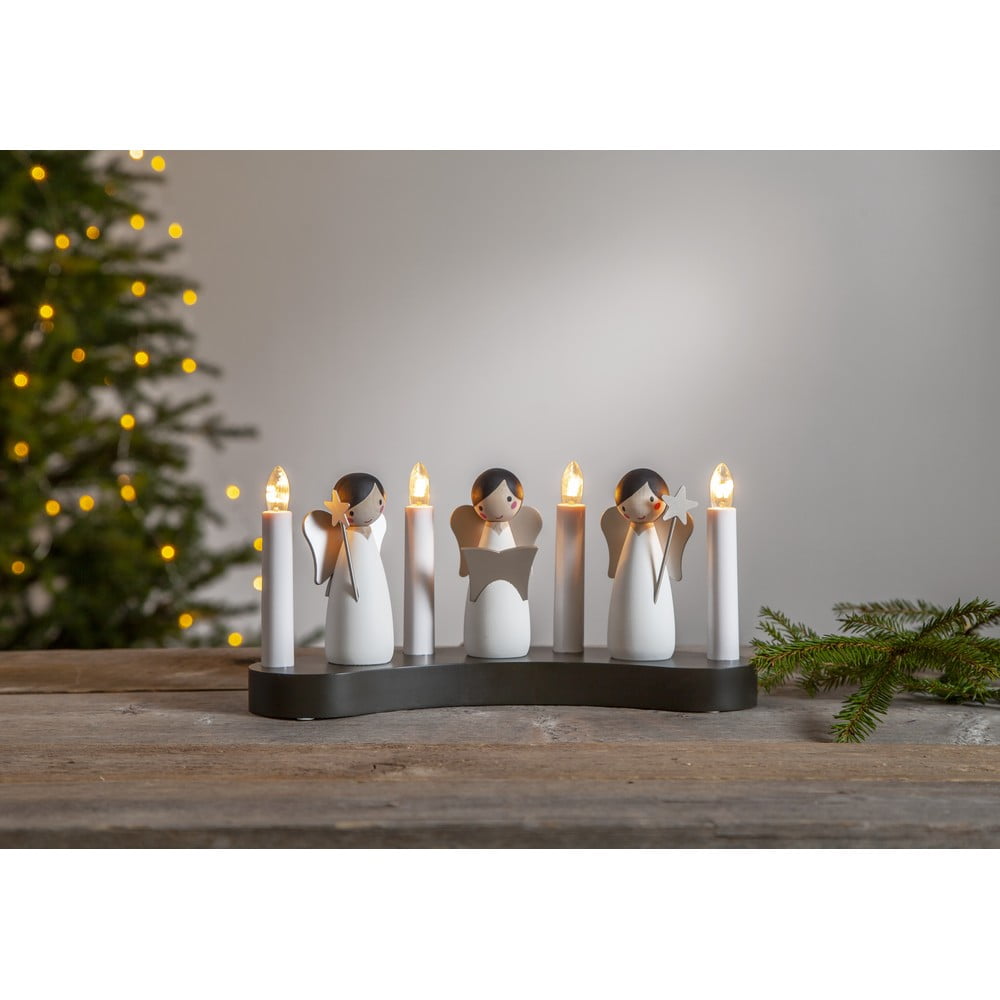 E-shop Biely vianočný svietnik Star Trading Angel Choir, dĺžka 31 cm