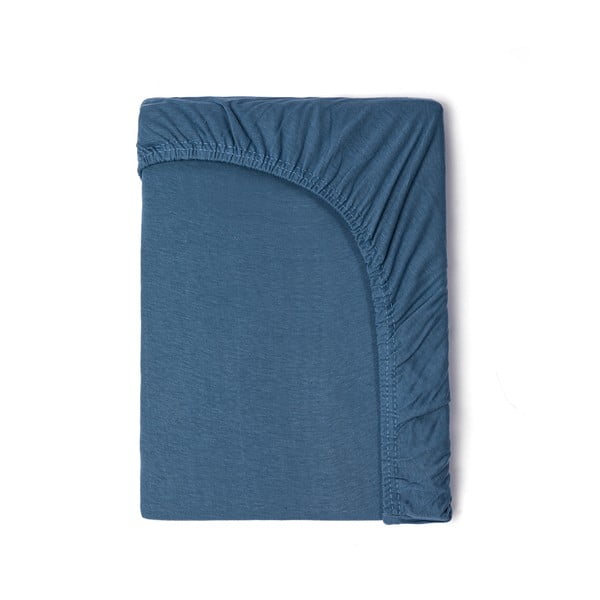 Detská modrá bavlnená elastická plachta Good Morning, 60 x 120 cm