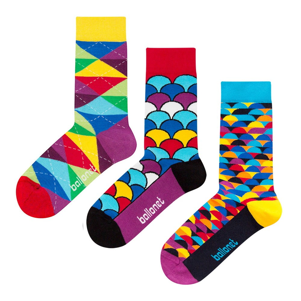 E-shop Set 3 párov ponožiek Ballonet Socks Bright Sun v darčekovom balení, veľkosť 36 - 40