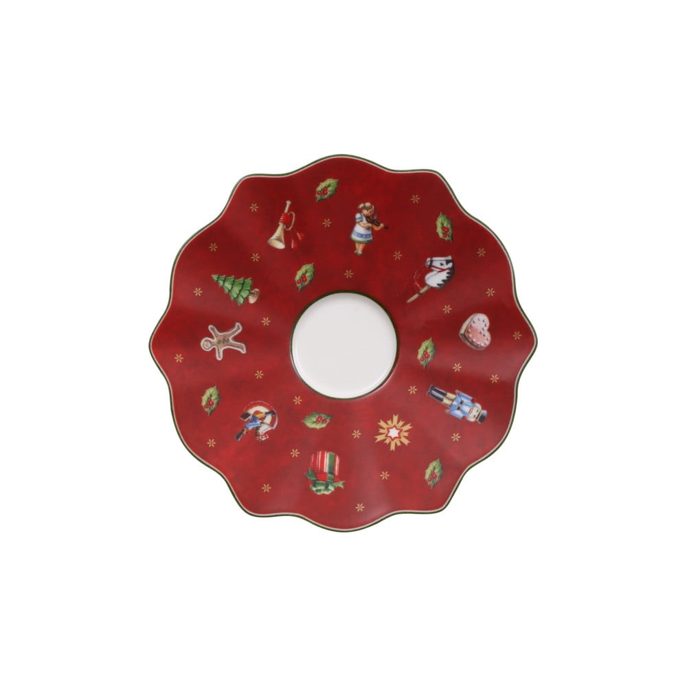 E-shop Červený porcelánový tanier s vianočným motívom Villeroy & Boch, ø 13 cm
