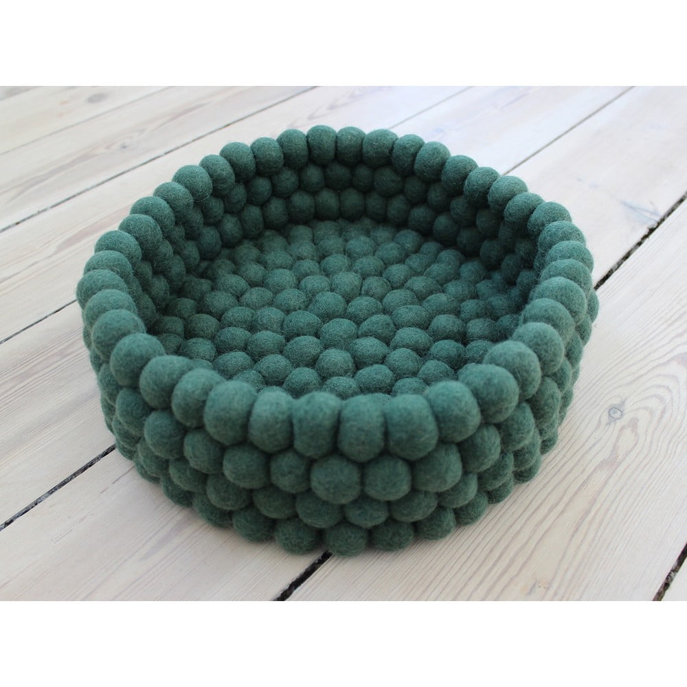 Obrázok Tmavozelený guľôčkový vlnený úložný košík Wooldot Ball Basket, ⌀ 28 cm