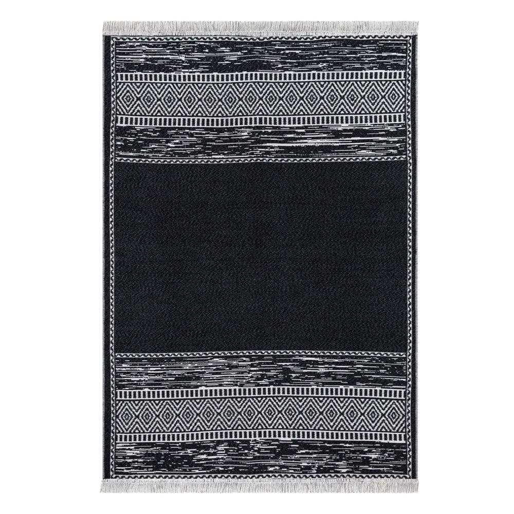 E-shop Čierno-biely bavlnený koberec Oyo home Duo, 160 x 230 cm