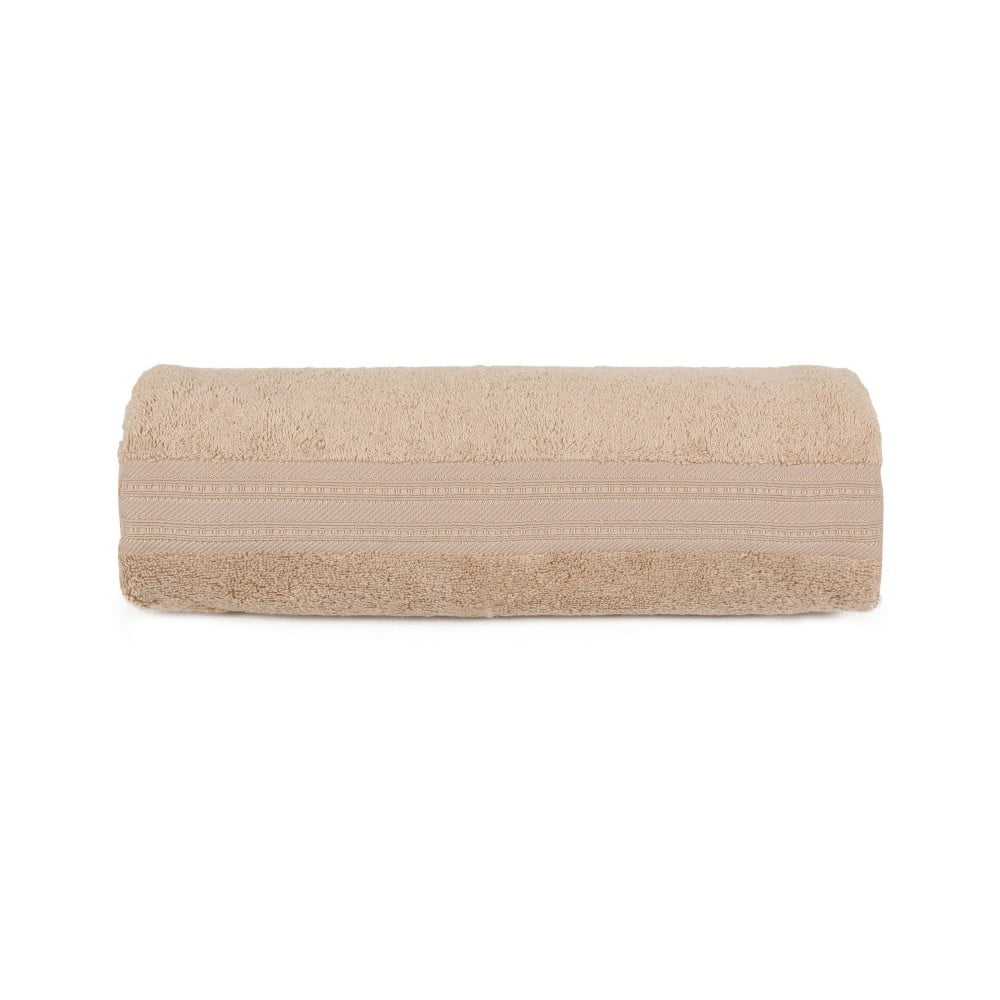 E-shop Svetlohnedá osuška z bavlny a bambusového vlákna Lavinya, 70 × 140 cm