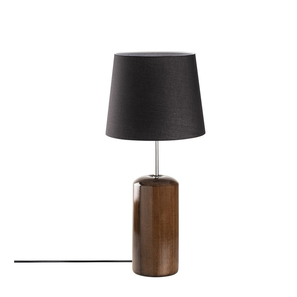 E-shop Čierna drevená stolová lampa Opviq lights Harula