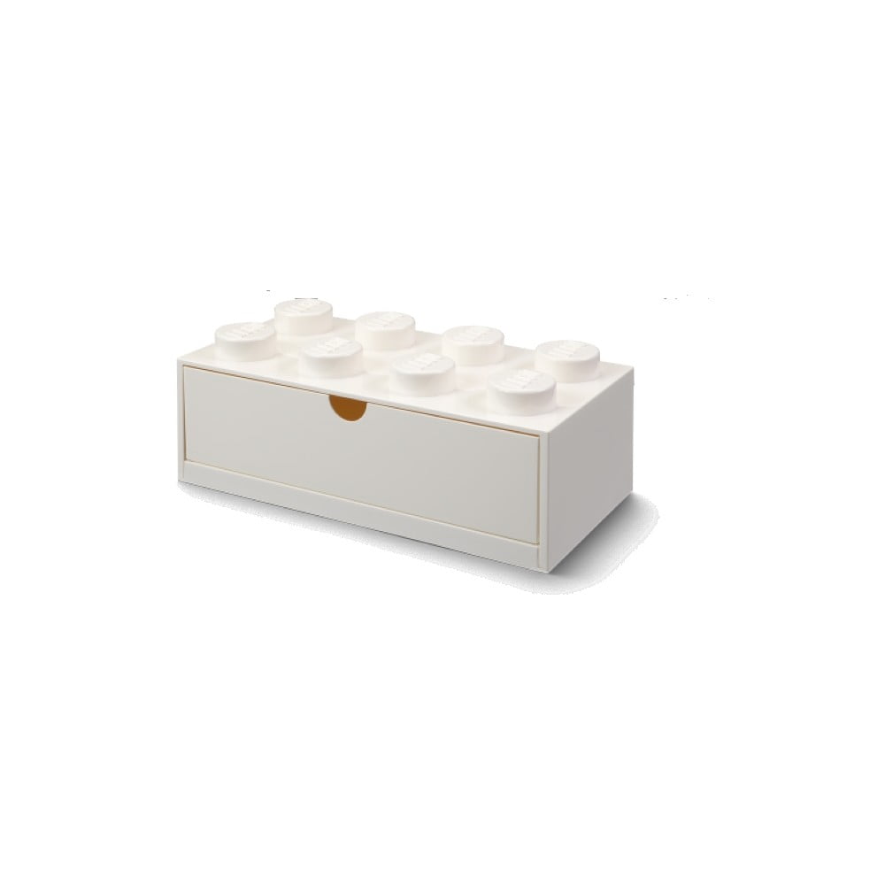 E-shop Biely stolový box so zásuvkou LEGO® Brick, 31,6 x 11,3 cm