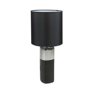 Čierna stolová lampa so základňou v striebornej farbe Santiago Pons Reba, ⌀ 24 cm