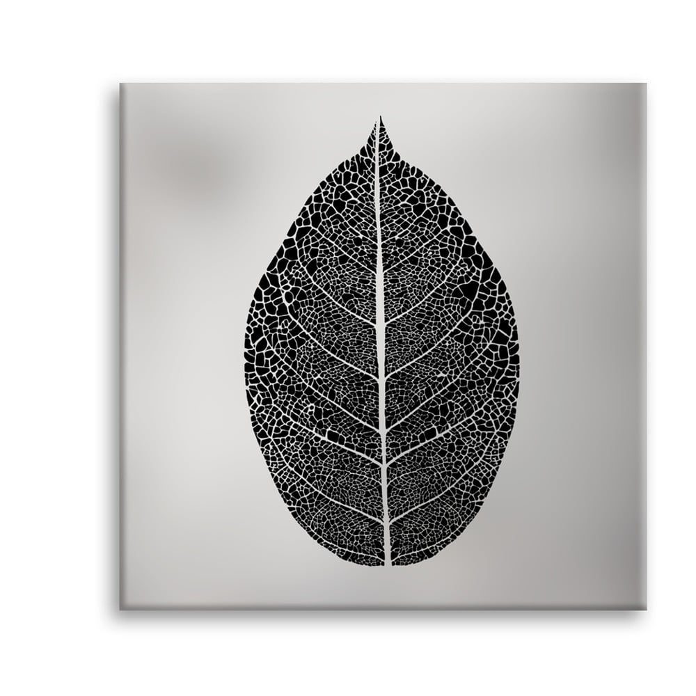 Obrázok Obraz Styler Canvas Silver Uno Black Leaf, 65 × 65 cm