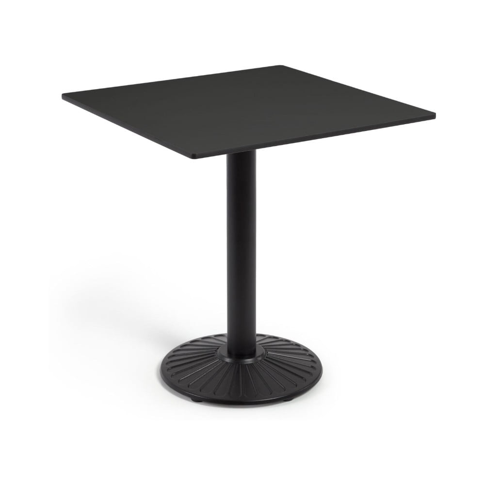 E-shop Čierny záhradný jedálenský stôl Kave Home Tiaret, 68 x 68 cm