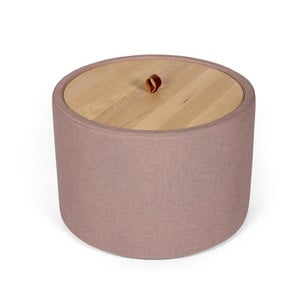 Odkladací stolík vo svetloružovej farbe s odnímateľnou doskou z dubového dreva Askala Ibisco, ⌀ 56 cm