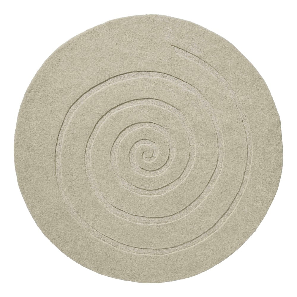 E-shop Krémovobiely vlnený koberec Think Rugs Spiral, ⌀ 180 cm