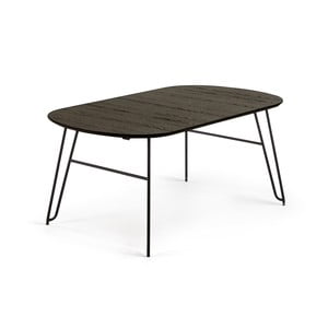 Čierny rozkladací jedálenský stôl La Forma Norfort, dĺžka 140/220 cm